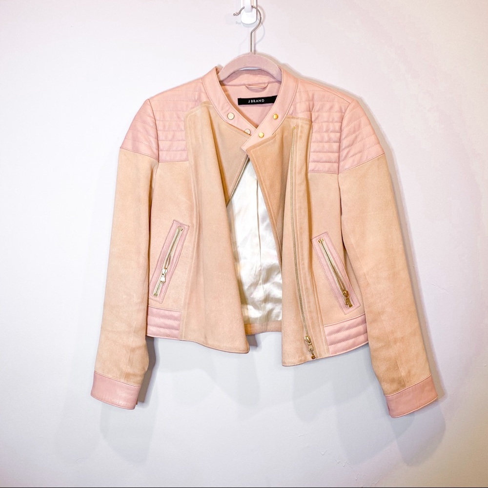 J Brand blush leather jacket